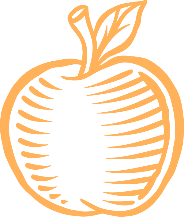 Flamm Orchards peach color apple icon logo